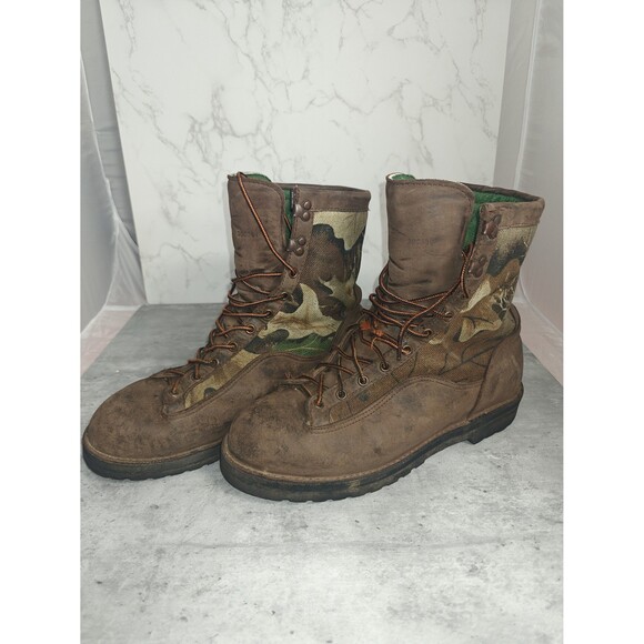 Vintage Danner Goretex Boots Camo Vibram Gumlite Men's Size 11 Hunting Hiking - Picture 1 of 12